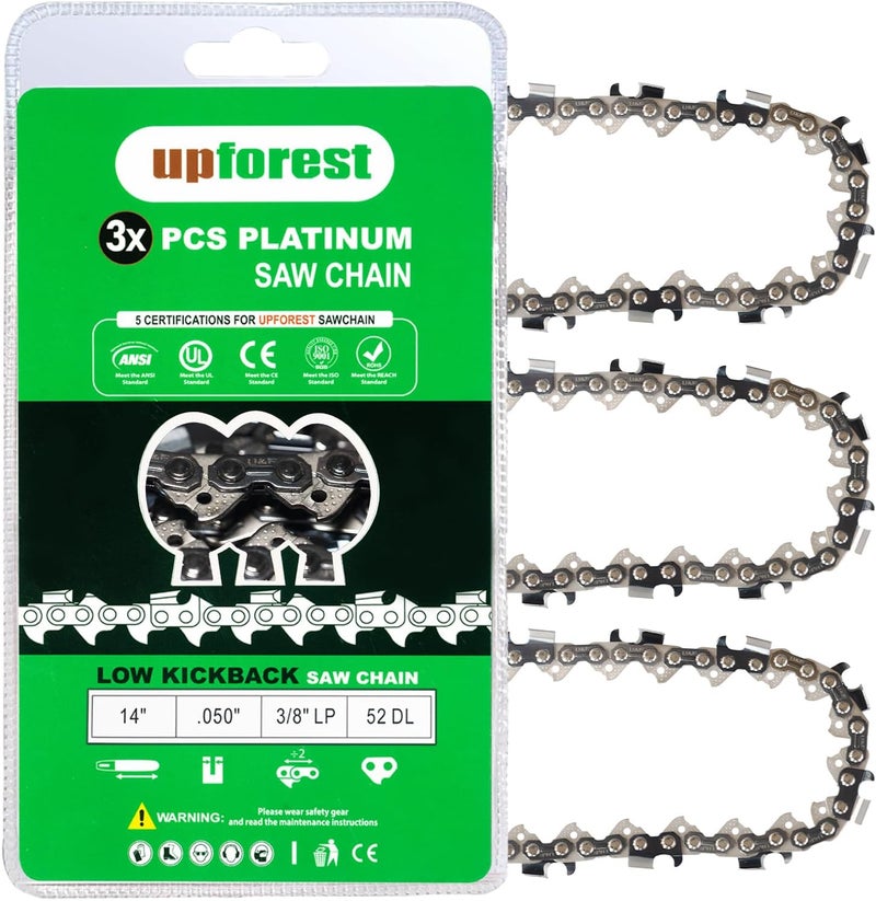 UPFOREST 14 Inch Chainsaw Chain Fits Husqvarna 120 (MII), 130, 135 (MII), 240, T435 and T540XP (3 Chains)(91YNS52X3) - Image 1